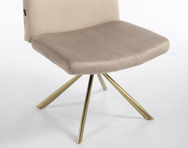 HR150 CSILLAGLÁB Latte Modern Velúr Szék Arany lábbal