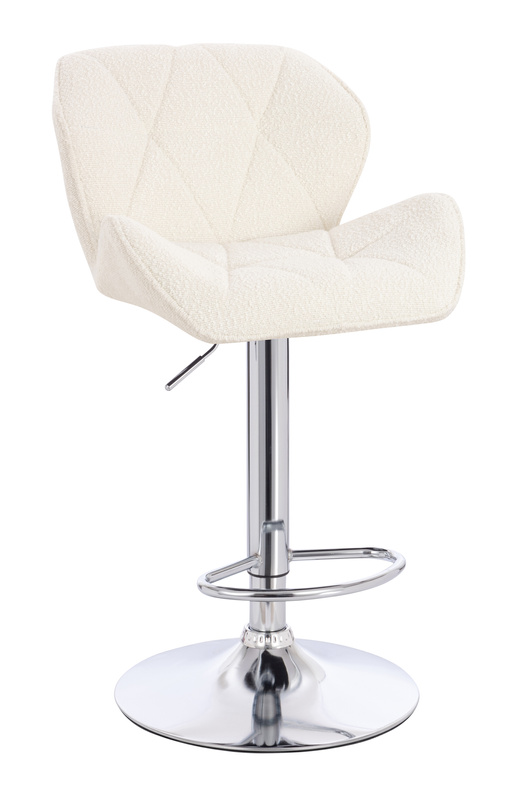 HR111W Krémszínű modern boucle  szék krómozott lábbal