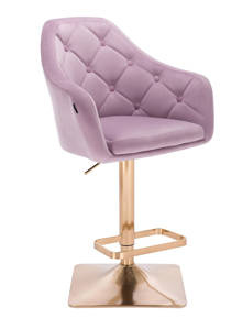 HR831KW Halványlila modern velúr szék arany lábbal