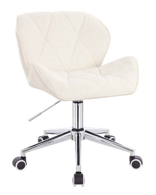 HR111K Krémszínű modern boucle szék krómozott lábbal