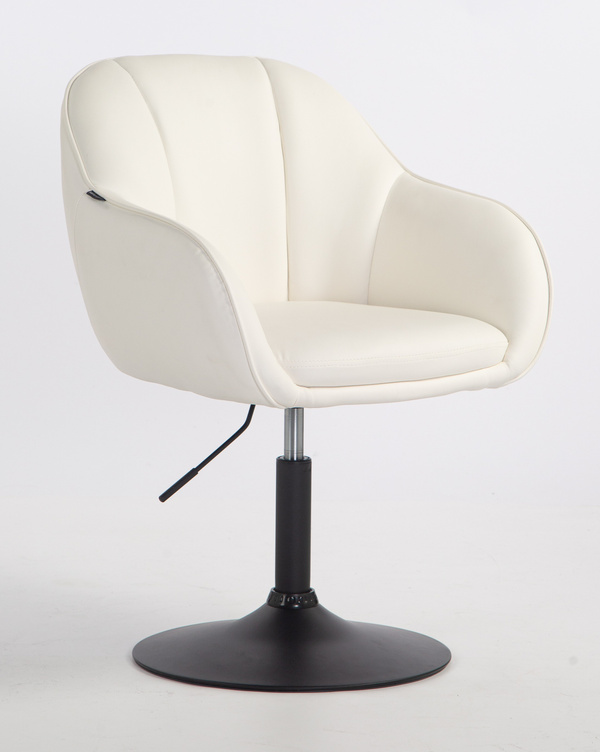 HR2055N Fehér Modern Műbőr Szék Fekete lábbal
