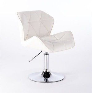 HC111N Fehér modern műbőr szék krómozott lábbal