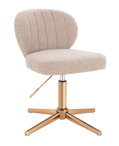 HR193CROSS Latte modern boucle szék arany lábbal