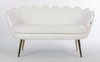 FREY Fehér modern boucle kanapé arany lábbal
