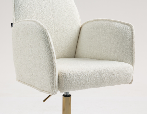 HR280K Krémszínű modern boucle szék arany lábbal
