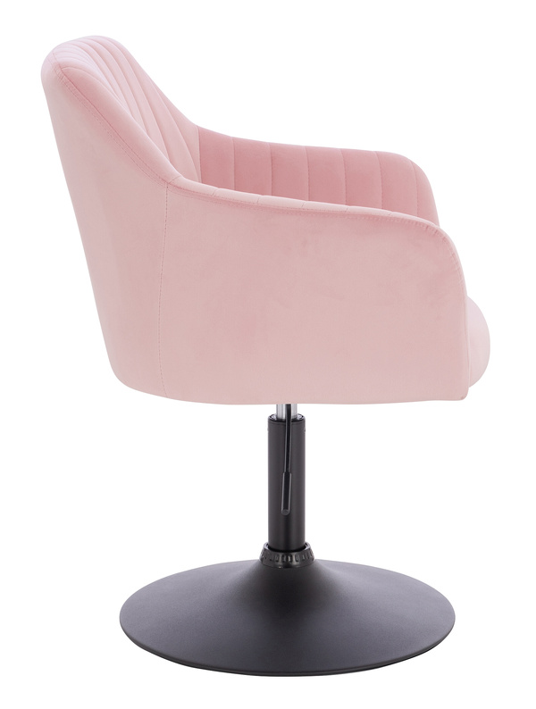 HR190N Púder Rózsaszín Modern Velúr Szék Fekete lábbal