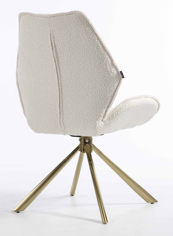 HR350 CSILLAGLÁB Krémszínű modern boucle szék arany lábbal