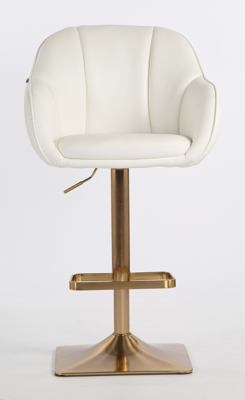 HR2055KW Fehér Modern Műbőr Szék Aany lábbal