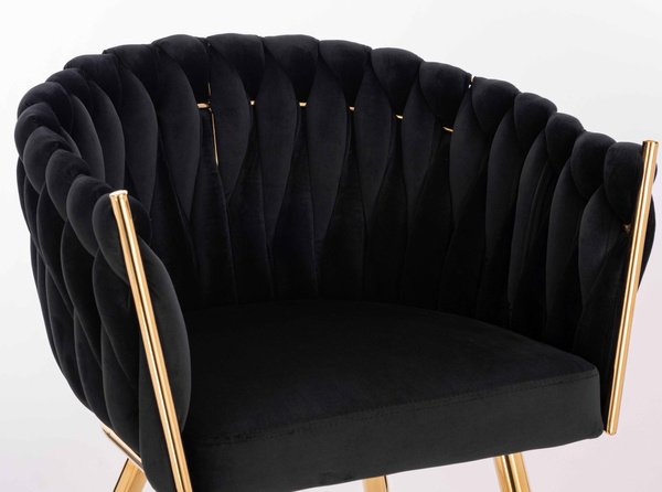 HR750 Szék Arany lábakkal Fekete velúr