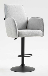 HR280W Szürke modern boucle szék fekete lábbal