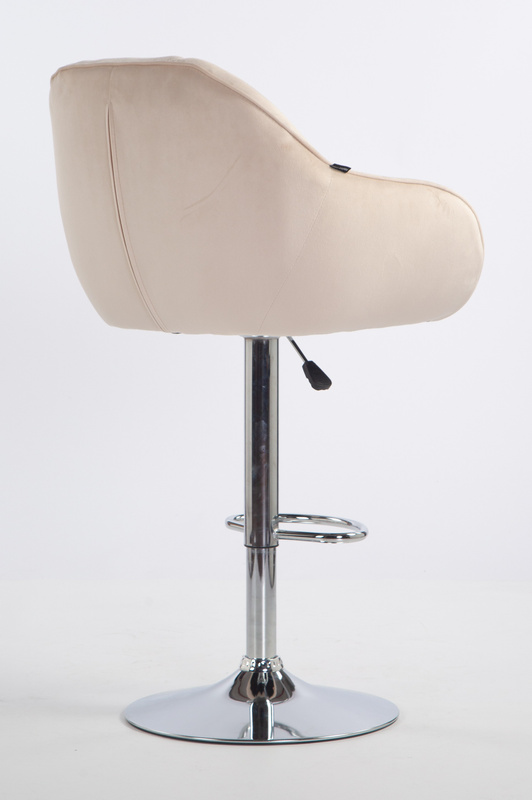 HR2055W Krémszínű Modern Velúr Szék Krómozott lábbal