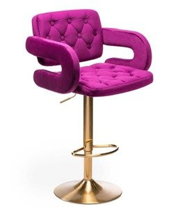 HR8403W Fukszia modern velúr szék arany lábbal