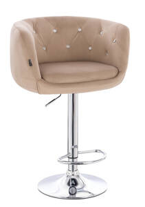 HR333CW Latte modern velúr szék krómozott lábbal