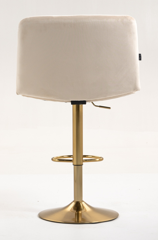 HR150W Krémszínű Modern Velúr Szék Arany lábbal