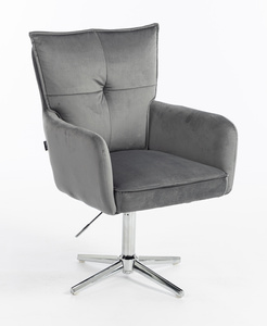 HR250CROSS Grafit modern velúr szék krómozott lábbal