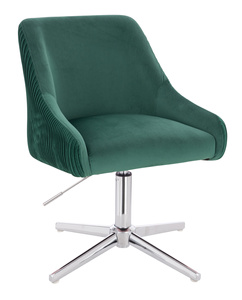 HR920CROSS Sötétzöld Modern Velúr Szék Krómozott lábbal