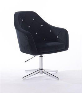 HR830CROSS Fekete Modern Velúr Szék Krómozott lábbal