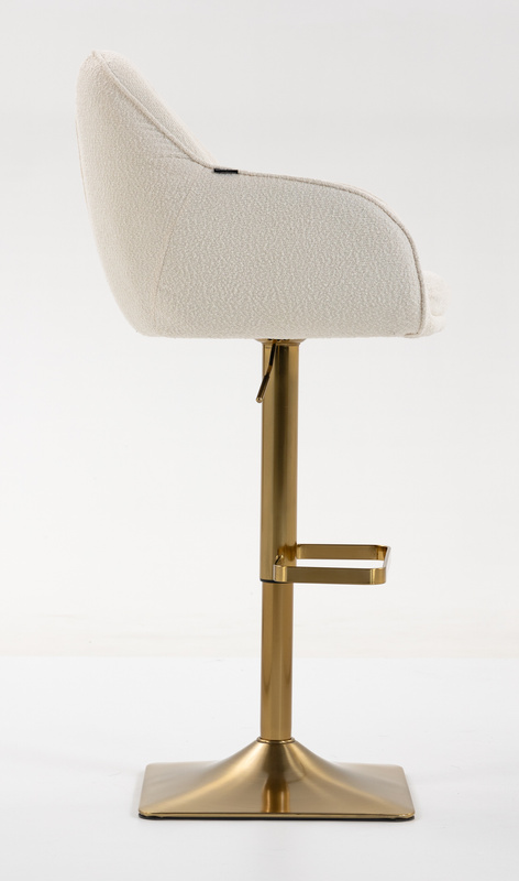 HR2055KW Krémszínű Modern Boucle Szék Arany lábbal