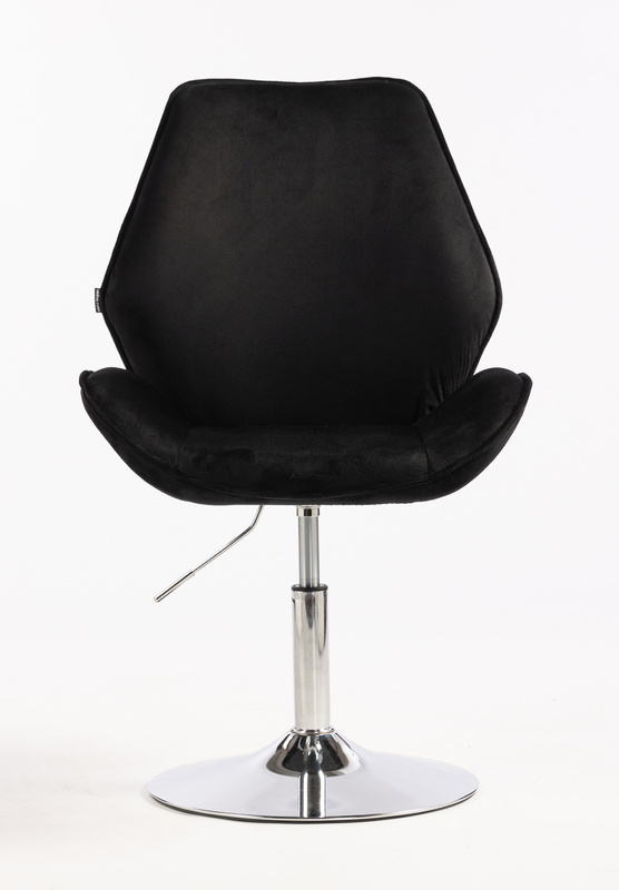 HR350N Fekete modern velúr szék krómozott lábbal