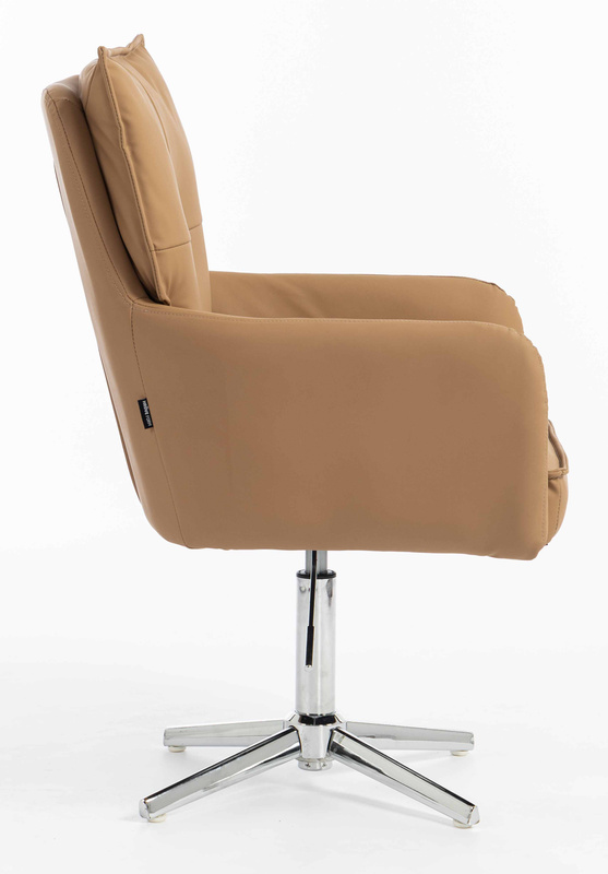 HR250CROSS Karamell Színű Prémium Soft Műbőr Szék Krómozott Lábbal