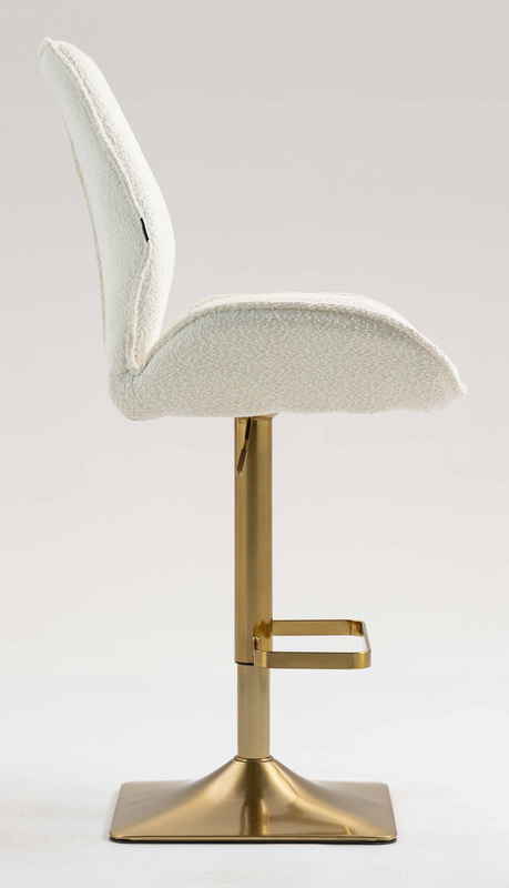 HR350KW Krémszínű boucle velúr szék arany lábbal