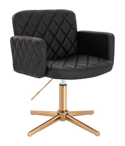 HC802CROSS Fekete Modern Műbőr Szék Arany lábbal