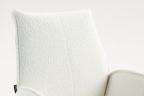 HR280W Krémszínű modern boucle szék krómozott lábbal
