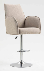 HR280W Latte modern boucle szék krómozott lábbal