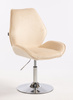 HR350N Krémszínű modern velúr szék krómozott lábbal