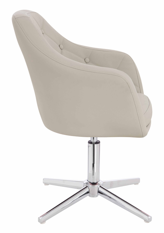 HR831CROSS Ecru Műbőr Premium Soft szék Krómozott lábbal