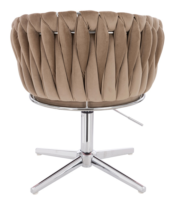 HR750CROSS Latte Modern Velúr Szék Krómozott lábbal