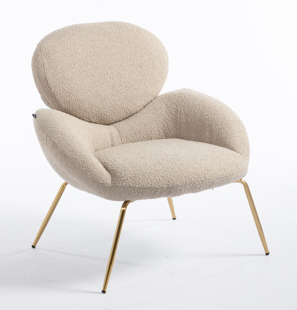 HR2045 Latte modern boucle szék arany lábbal