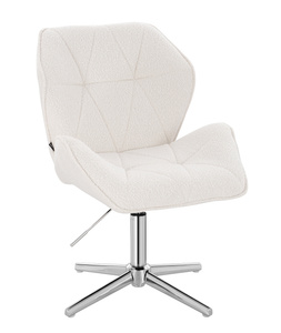 HR212CROSS Krémszínű modern boucle szék krómozott lábbal