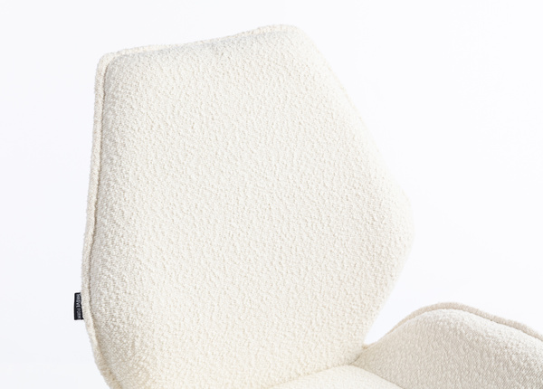 HR350K Krémszínű modern boucle szék krómozott lábbal