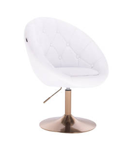HC8516N Fehér modern műbőr szék arany lábbal