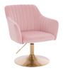 HR190N Púder Rózsaszín Modern Velúr Szék Arany lábbal