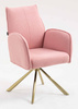 HR280 CSILLAGLÁB Púder Rózsaszín modern boucle szék arany lábbal