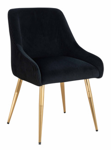 HR920 Szék arany lábakkal Fekete velúr