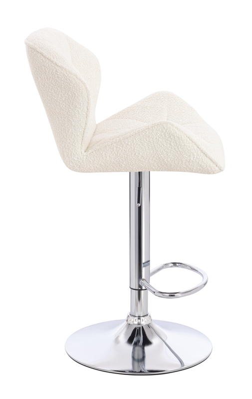 HR111W Krémszínű modern boucle  szék krómozott lábbal