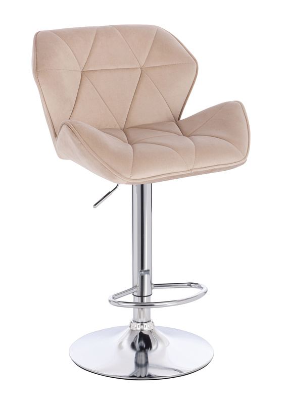 HR111W Latte modern velúr szék krómozott lábbal