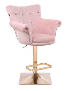 HR804KW Rózsaszín modern velúr szék arany lábbal