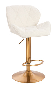 HR111W Krémszínű modern boucle szék arany lábbal