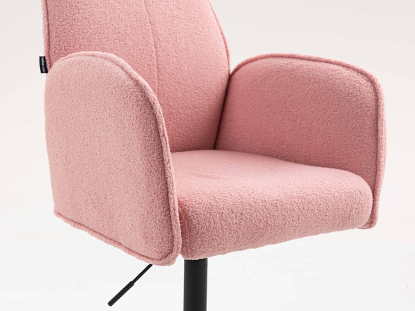 HR280K Púder Rózsaszín modern boucle szék fekete lábbal
