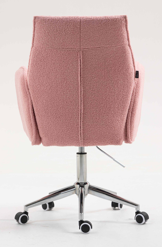 HR280K Púder Rózsaszín modern boucle szék krómozott lábbal