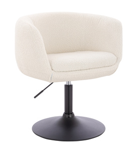 HR333N Krémszínű modern boucle szék fekete lábbal