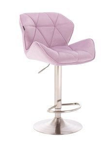 HR111W Halványlila modern velúr szék krómozott lábbal