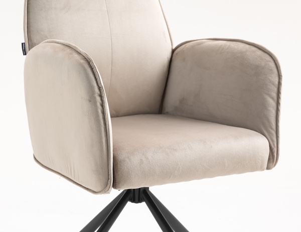 HR280 CSILLAGLÁB Latte Modern Velúr Szék Fekete lábbal
