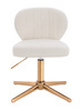 HR193CROSS Krémszínű modern boucle  szék arany lábbal