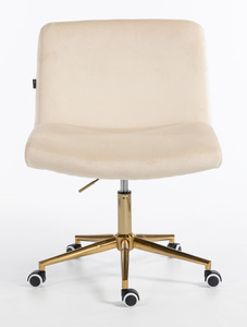 HR150K Krémszínű Modern Velúr Szék Arany lábbal