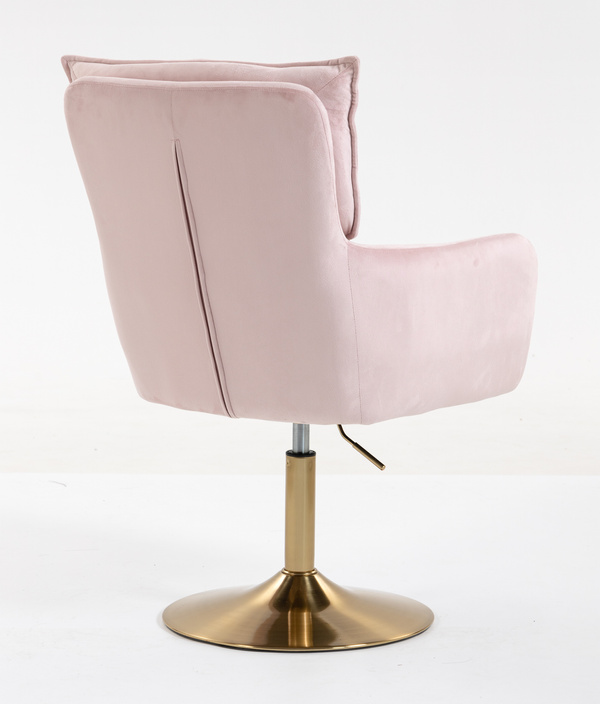 HR250N Púder Rózsaszín modern velúr szék arany lábbal